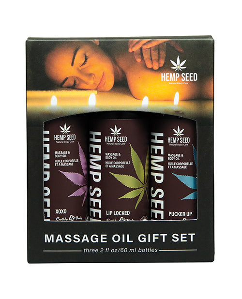 The Soft Hum Earthly Body 2026 Valentines Massage Oil Gift Set - 2 oz Asst. Scents Box of 3