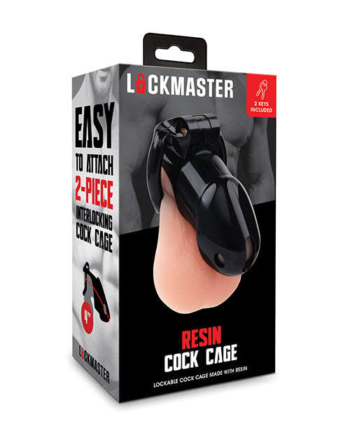 The Soft Hum Lockmaster 4" Resin Cock Cage - Black