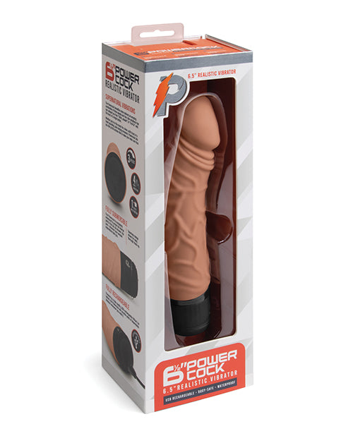 The Soft Hum Powercocks 6.5" Realistic Vibrator - Mocha