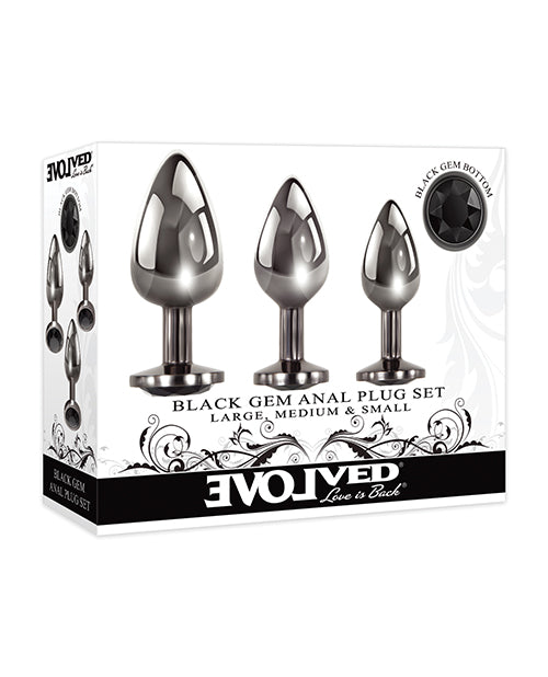 The Soft Hum Evolved Black Gem Anal Plug Set