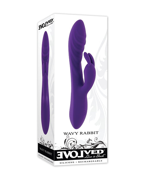 The Soft Hum Evolved Wavy Rabbit Vibrator - Purple