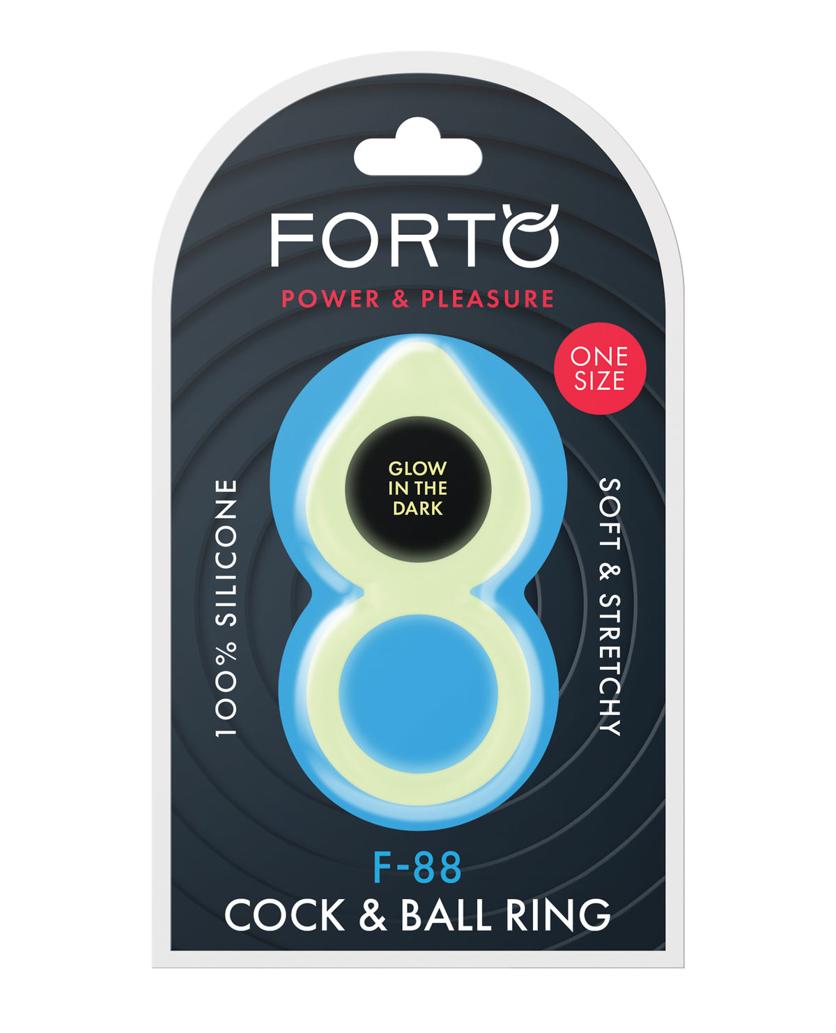 The Soft Hum Forto F-88 Double Ring Liquid Silicone Cock Ring - Glow in the Dark