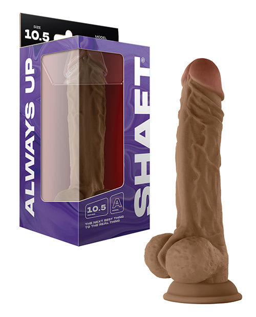 The Soft Hum Shaft Model A Flexskin Liquid Silicone 10.5" Dong w/Balls - Oak