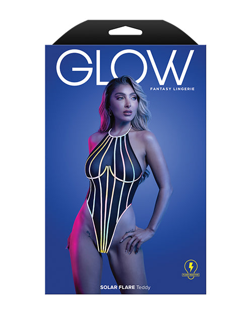 The Soft Hum Solar Flare Flash Reflective Binding Halter Tie Teddy - Black S/M