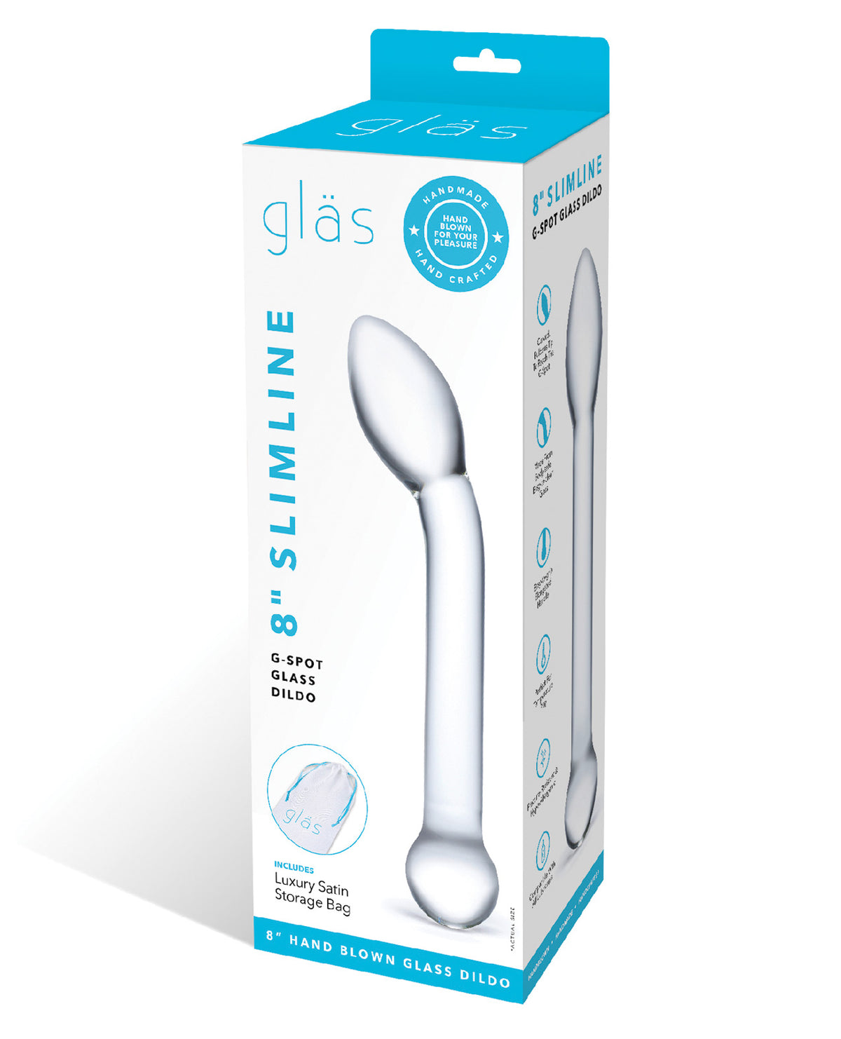 The Soft Hum Glas 8" Slimline G-Spot Glass Dildo