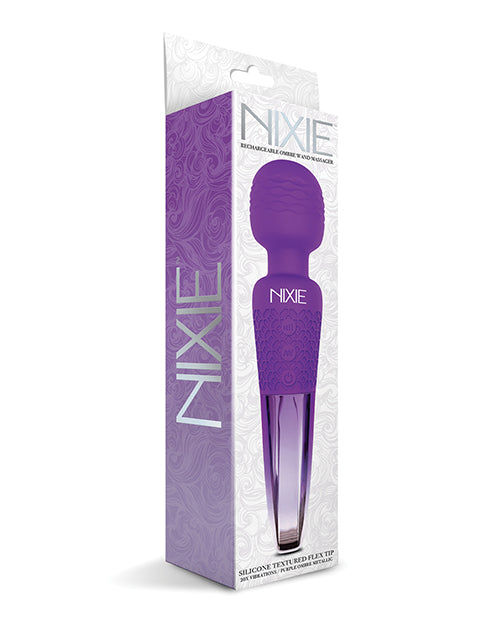 The Soft Hum Nixie Rechargeable Wand Massager - Purple Ombre Metallic