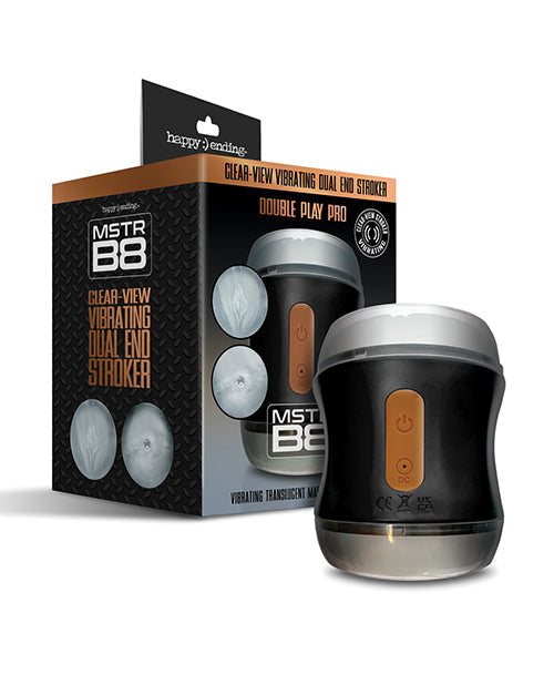 The Soft Hum MSTR B8 Double Play Pro Vibrating Clear-View Dual End Stroker