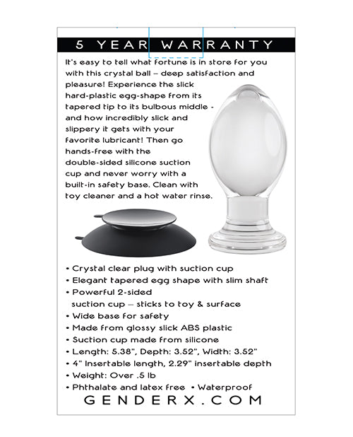 The Soft Hum Gender X Crystal Ball Plug w/Suction Cup - Clear
