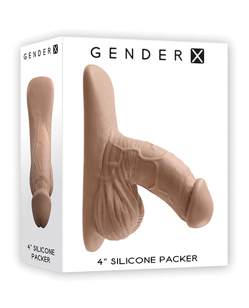 The Soft Hum Gender X 4" Silicone Packer - Tan
