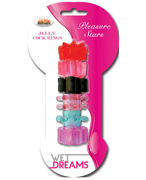 The Soft Hum Wet Dreams Pleasure Stars Jelly Cock Rings (6 Pack)