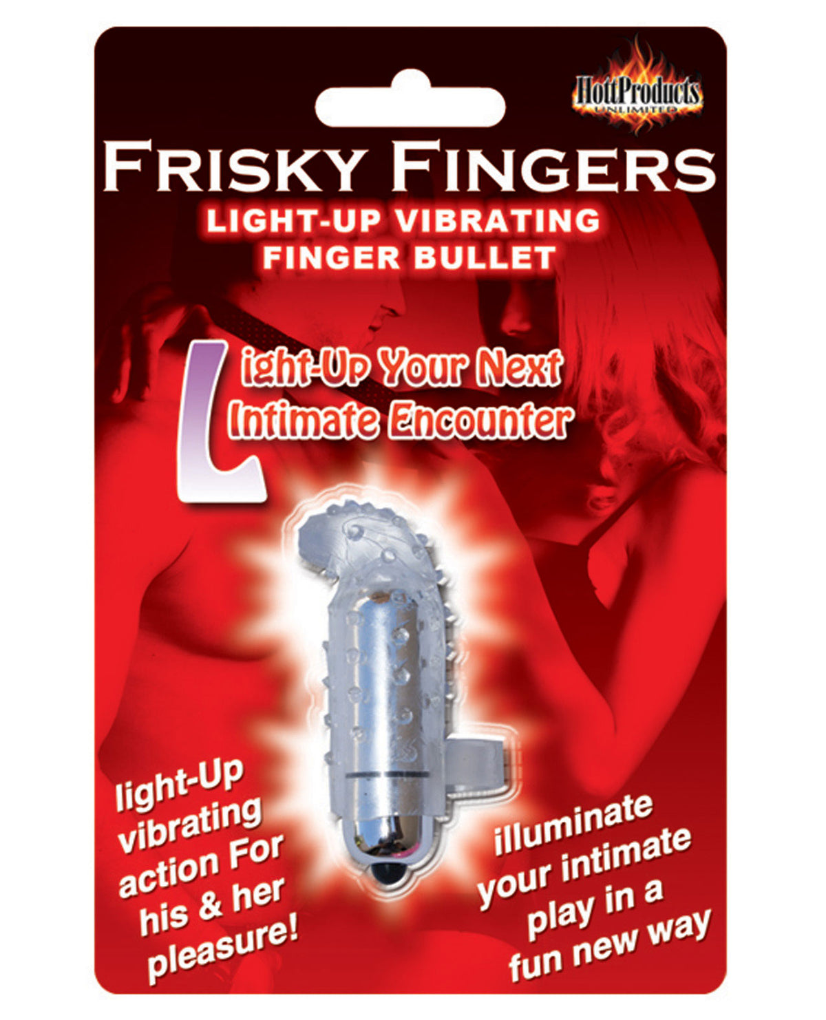 The Soft Hum Frisky Finger Light Up Vibrating Finger Bullet - Clear