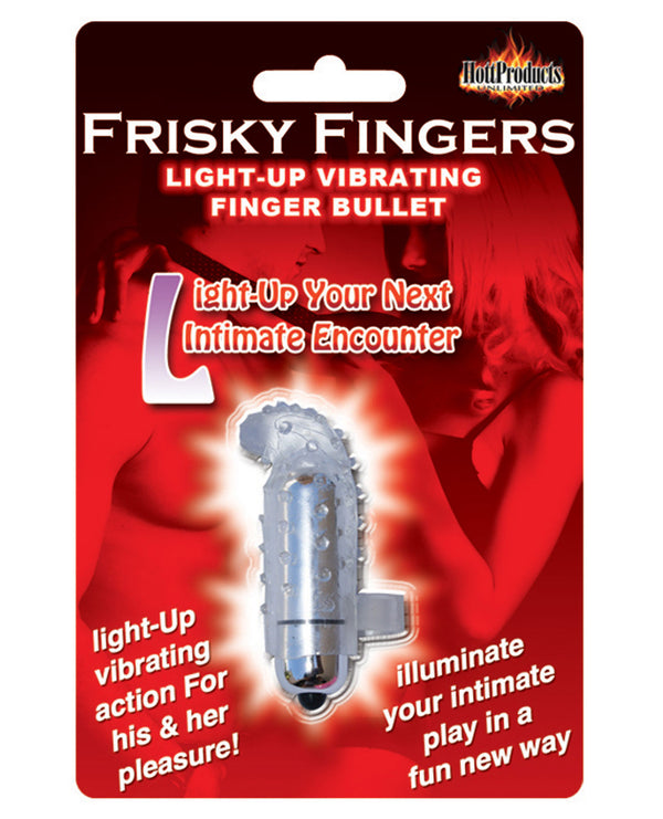 The Soft Hum Frisky Finger Light Up Vibrating Finger Bullet - Clear
