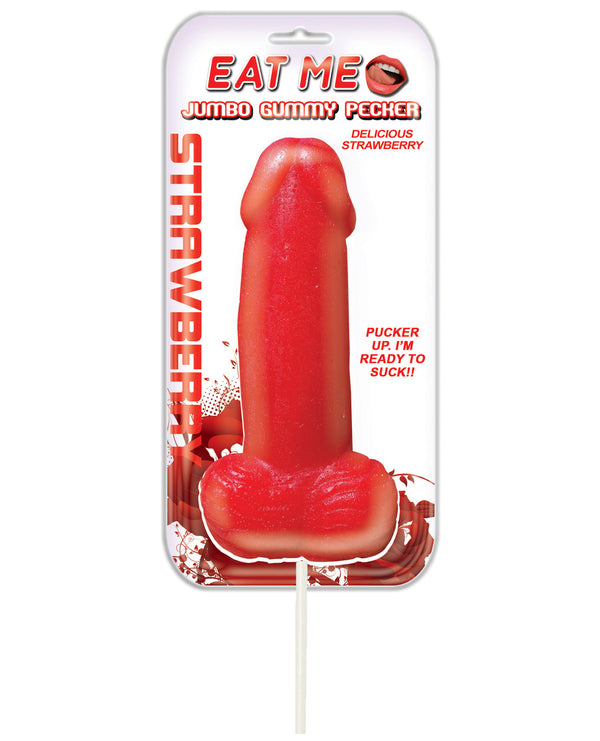 The Soft Hum Jumbo Gummy Cock Pop - Strawberry