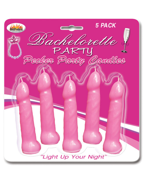 The Soft Hum Bachelorette Party Pecker Party Candles - Pink Pack of 5