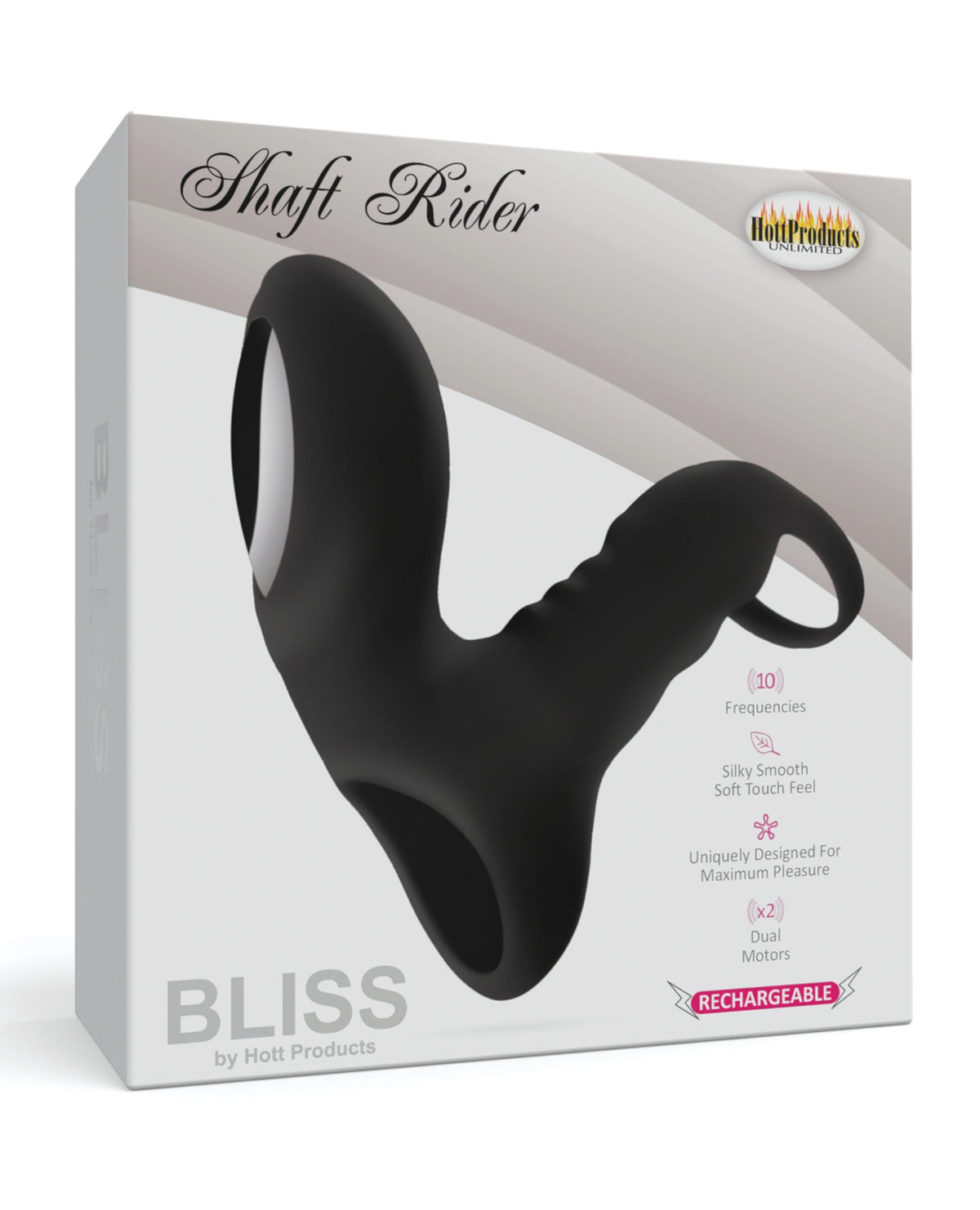 The Soft Hum Bliss Shaft Rider Vibrating Cock Ring Sleeve - Black