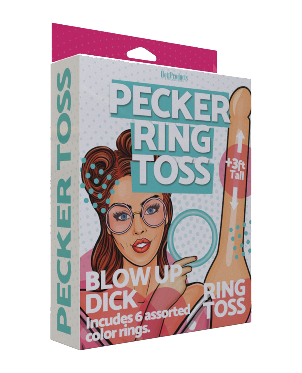 The Soft Hum Inflatable Pecker Ring Toss - Asst. Color Rings
