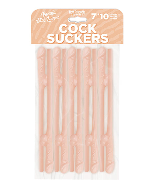 The Soft Hum Cock Suckers Pecker Straws - Vanilla Lovers Pack of 10