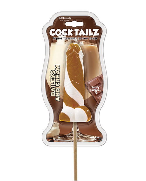 The Soft Hum Cock Tailz Liquor Flavored Pecker Pops - Baileys &amp; Cream Tan/White Stripe