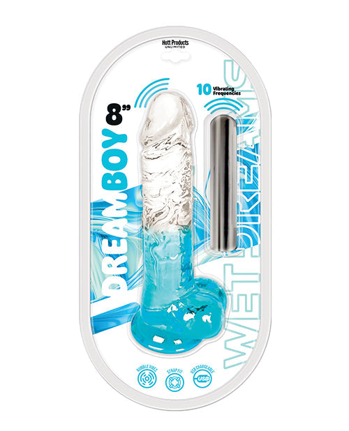 The Soft Hum Wet Dreams Dream Boy 8" Jelly Vibrator - Blue
