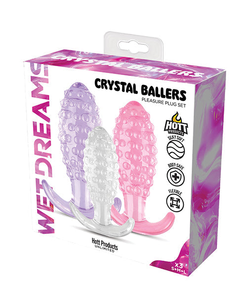 The Soft Hum Wet Dreams Crystal Ballers Anal Plugs 3 Pack
