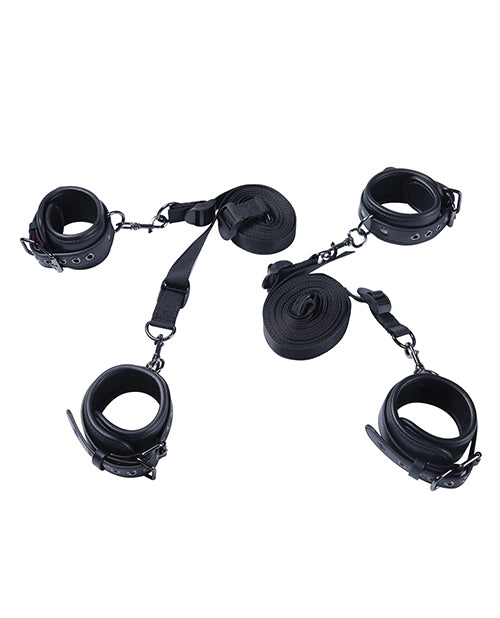 The Soft Hum Kinky Play Box Luxury Bondage Bed Restraint Kit - Black