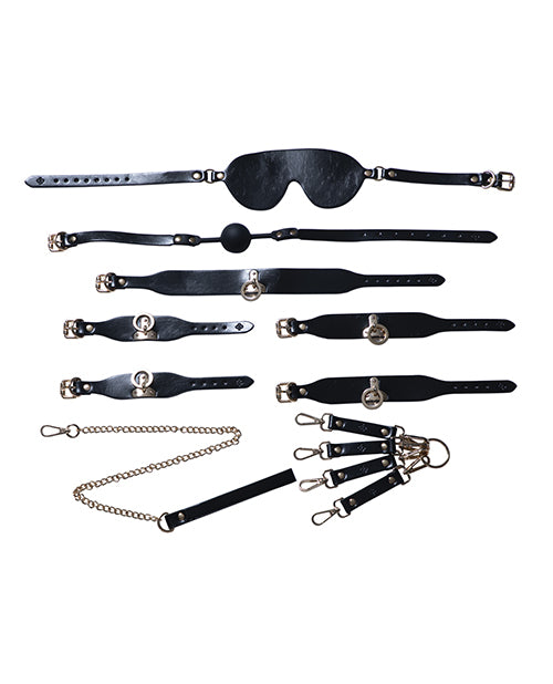 The Soft Hum Kinky Play Box BDSM Kit 5 Piece Bondage Set - Black