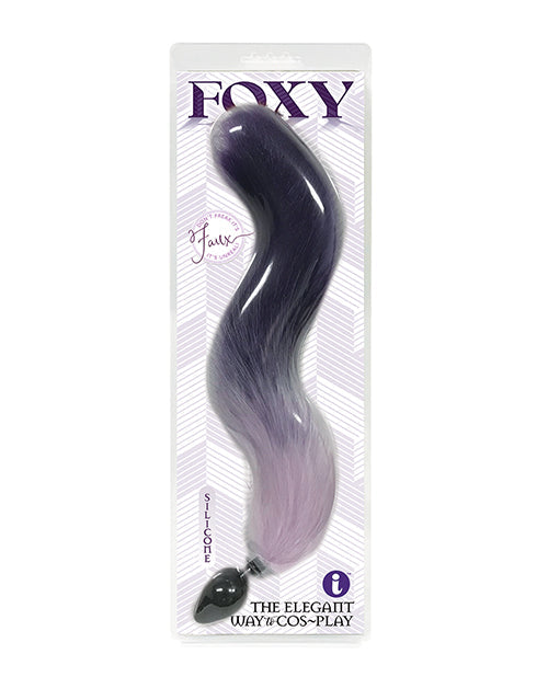 The Soft Hum Foxy Fox Tail Silicone Butt Plug - Purple Gradient