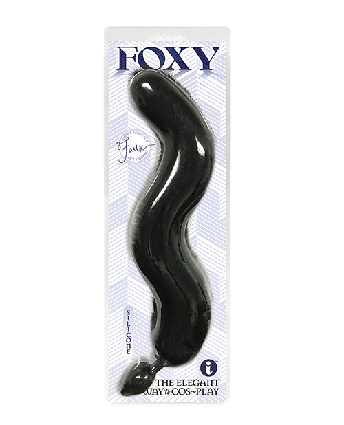 The Soft Hum Foxy Fox Tail Silicone Butt Plug - Black