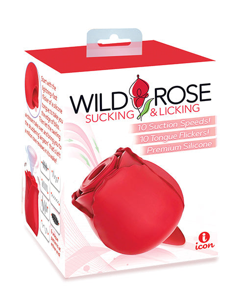 The Soft Hum Wild Rose &amp; Tongue Vibrator - Red