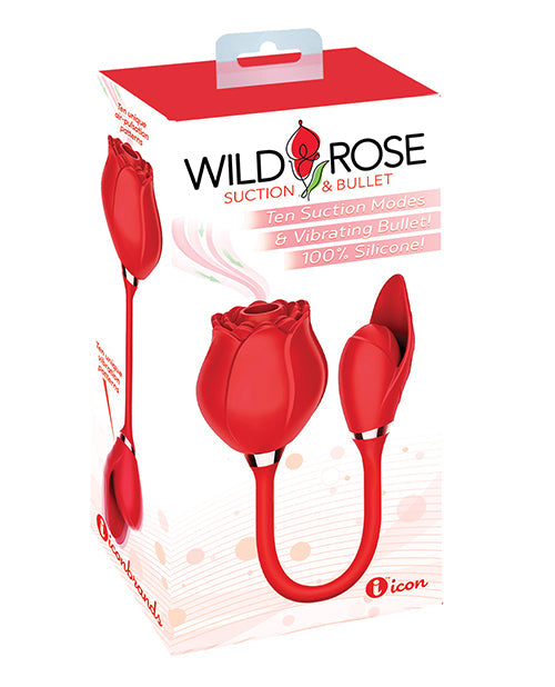 The Soft Hum Wild Rose &amp; Bullet Vibrator - Red