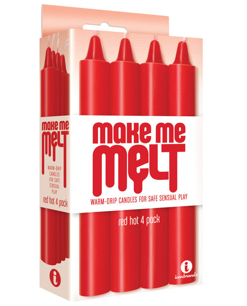 The Soft Hum The 9's Make Me Melt Sensual Warm Drip Candles - Red Hot Pack of 4