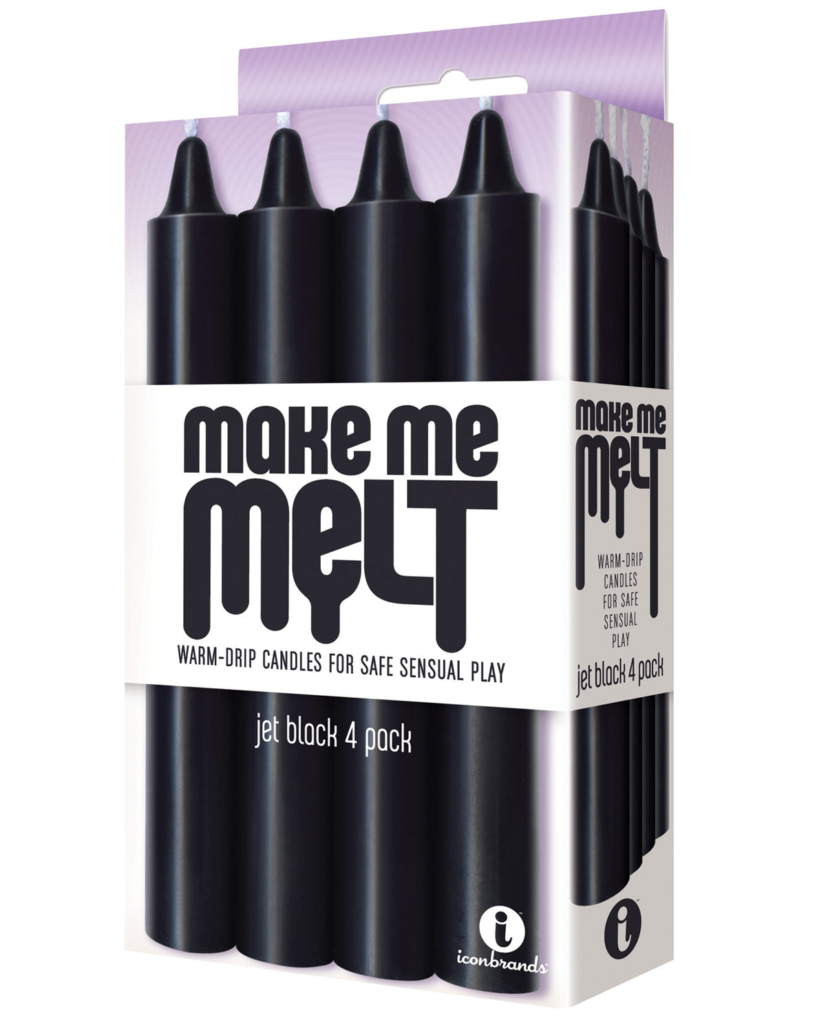 The Soft Hum The 9's Make Me Melt Sensual Warm Drip Candles - Jet Black Pack of 4