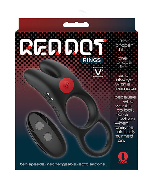 The Soft Hum Massive Red Dot Cock Ring V1 - Black