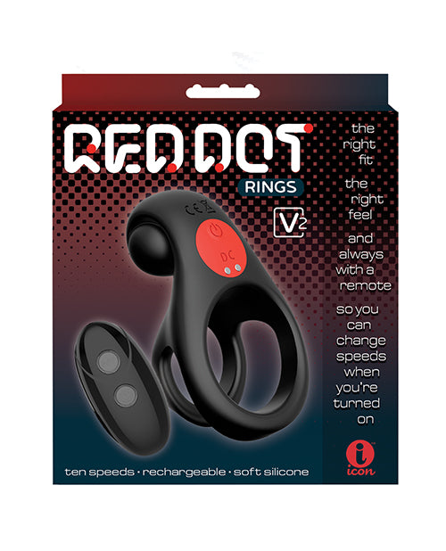 The Soft Hum Massive Red Dot Cock Ring V2 - Black