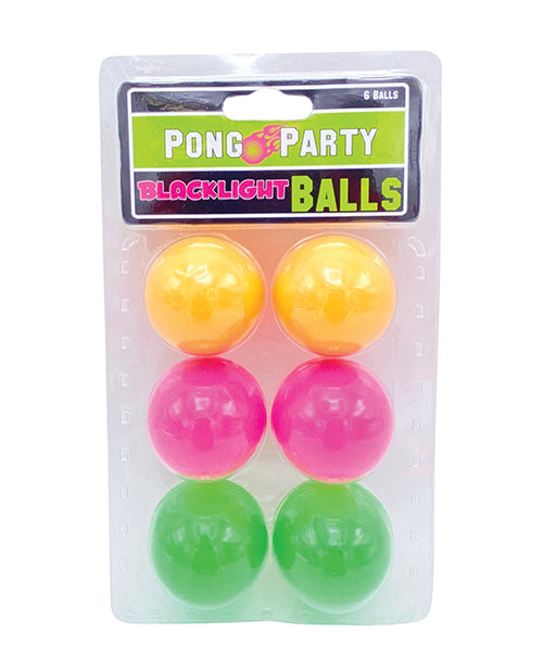 The Soft Hum Black Light Pong Balls - Asst. Colors Pack of 6