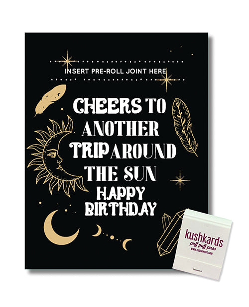 The Soft Hum Cheers to Another Trip Around the World Greeting Card w/Matchbook