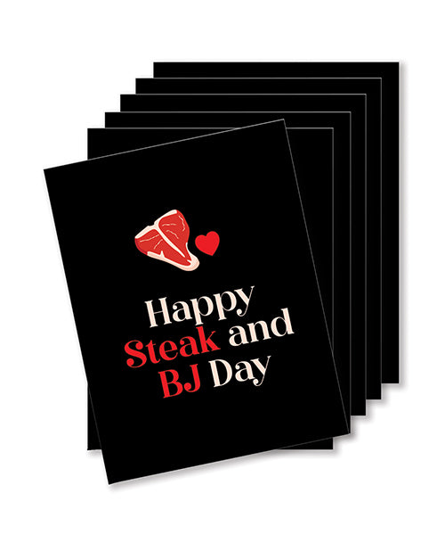 The Soft Hum Happy Steak And BJ Day Naughty Greeting Card - Pack Of 6