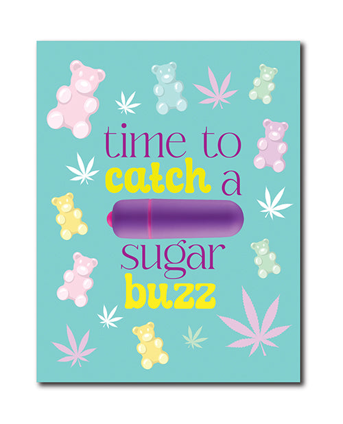 The Soft Hum 420 Foreplay Sugar Buzz Greeting Card w/Rock Candy Vibrator &amp; Fresh Vibes Towelettes