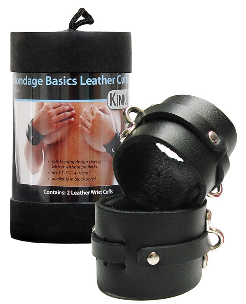 The Soft Hum KinkLab Leather Wrist Cuffs - Black
