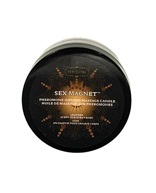 The Soft Hum Kama Sutra Sex Magnet Pheromone Mini Massage Candle - Leather - 1.7 oz