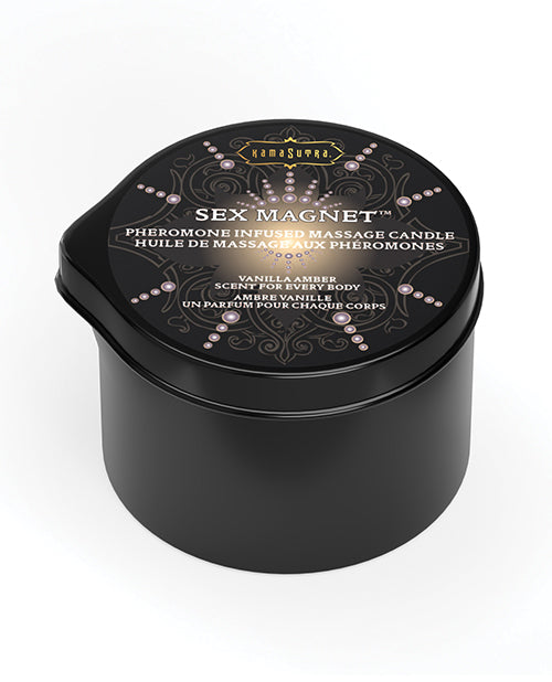The Soft Hum Kama Sutra Sex Magnet Candle w/Pour Spout - Vanilla Amber-2 oz