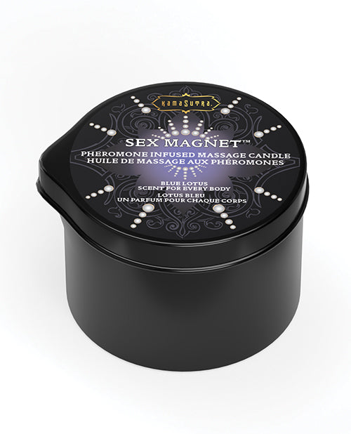The Soft Hum Kama Sutra Sex Magnet Candle w/Pour Spout -Blue Lotus - 2 oz.