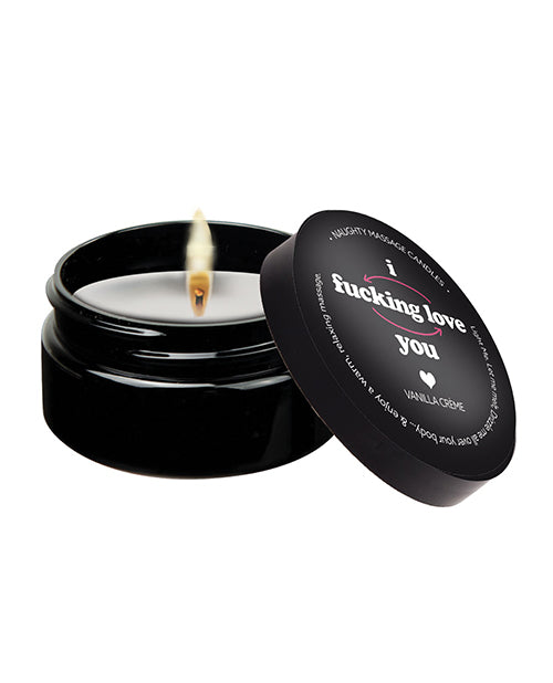 The Soft Hum Kama Sutra Mini Massage Candle - 2 oz I F*cking Love You