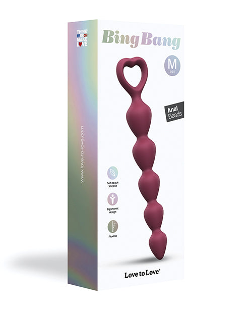 The Soft Hum Love to Love Bing Bang Anal Beads - Prune Medium