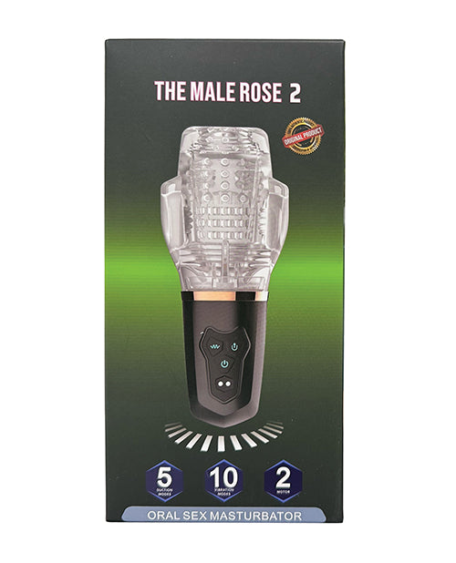 The Soft Hum The Male Rose 2 Sucking &amp; Vibrating Blow Job Sucker - Black