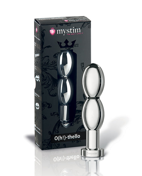 The Soft Hum Mystim O(h!)-thello e-Stim Oval Aluminum Dildo