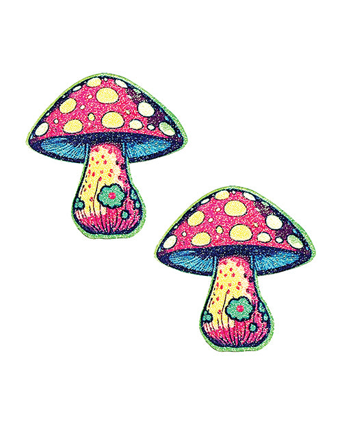 The Soft Hum Neva Nude Glitter Shroom Pasties - Red Multi O/S