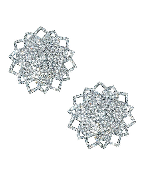 The Soft Hum Neva Nude Ice Crystal Jewel Reusuable Silicone Nipple Pasties - Clear O/S