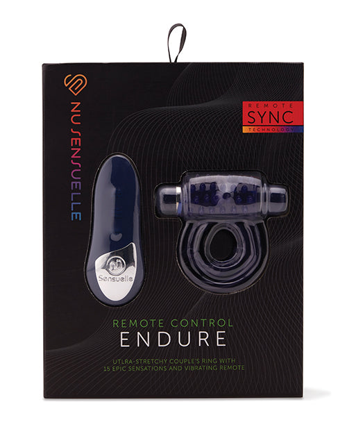 The Soft Hum Nu Sensuelle Endure Ultra Flex Remote Control Rechargeable Bullet Ring - Blue