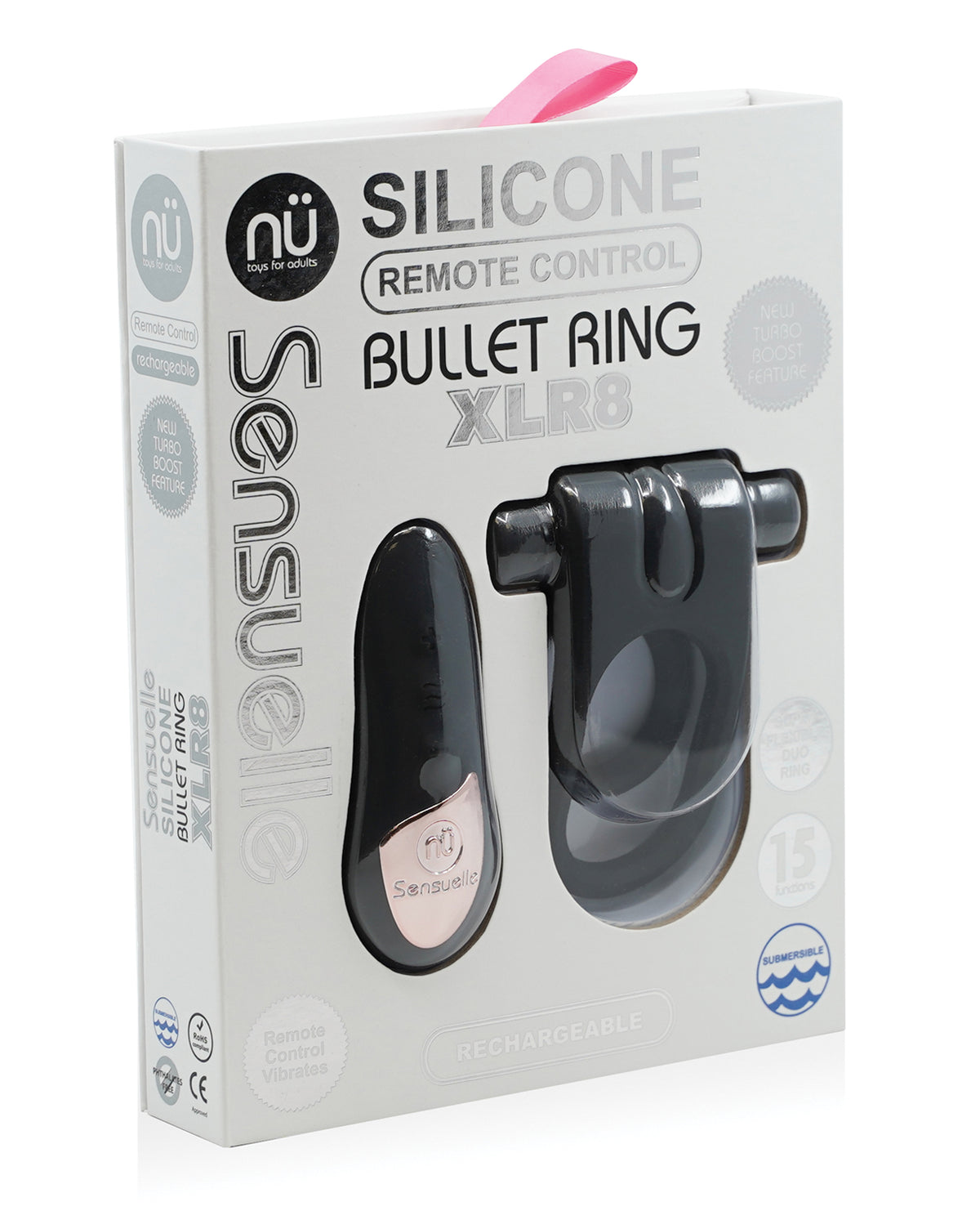 The Soft Hum Nu Sensuelle Silicone Remote Control XLR8 Turbo Boost Bullet Ring - Black